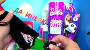 Barbie ПАНДА? Barbie Cutie Reveal в плюшевых костюмах: обзор и распаковка Даринелка