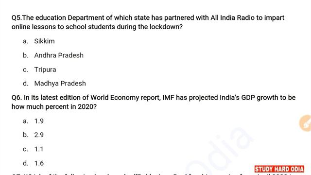 16 April 2020 Current Affairs | Current Affairs in Odia/English for SSC RAILWAY BANKING OAS IAS & A