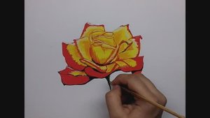 Как нарисовать розу красками \\ рисуем вместе // нарисовать цветок