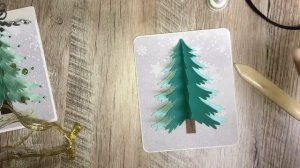 Как сделать открытку на Новый год своими руками. Скрапбукинг. Объёмная елочка