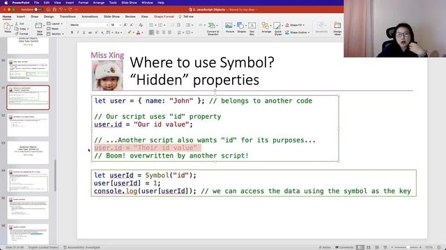 30. JavaScript Data Type: Symbol - for...in, global symbols, system symbols