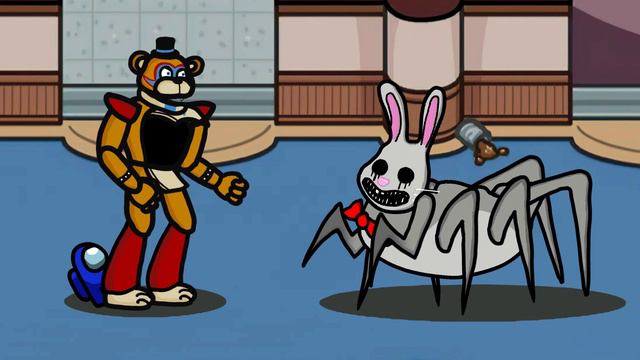 Freddy vs Mr. Hopps Spider Form | Among Us Pet