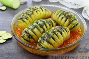 Оригинальная подача.
КАРТОШКА-ГАРМОШКА "РАТАТУЙ"