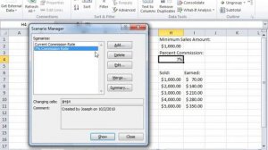 Excel 2010 Tutorial Using Scenario Manager Microsoft Training Lesson 26.2