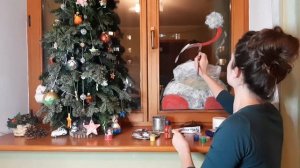 ДЕД МОРОЗ |Как нарисовать на окне! Без белой краски?