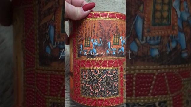 Туес/шкатулка из серии ТАДЖ МАХАЛ. #точечнаяроспись #adalina_art смотреть онлайн
