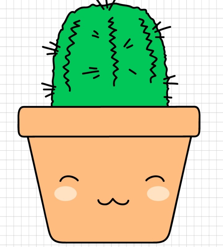 Рисуем кактус в горшке пошагово смотреть онлайн