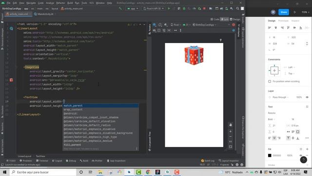 Creación de la Aplicación BIRTHDAYAPP en Kotlin y diseño usando LinearLayout смотреть онлайн