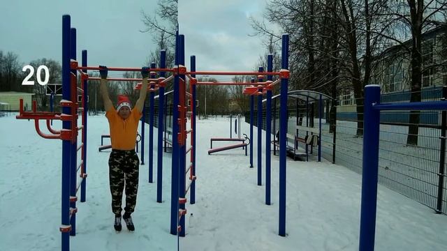 Челлендж. 2021 Символ Нового года 20 подтягиваний и 21 подъём переворотом смотреть онлайн