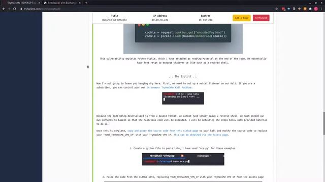 TryHackMe | OWASP Top 10 - Day 8 (Insecure Deserialization) смотреть онлайн