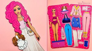 Бумажная кукла с одеждой для вырезания