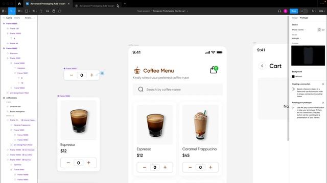 Advanced Prototyping in Figma: Add-to-Cart flows with Local Variables, Conditionals & Expressions.