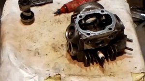 Сборка головки цилиндра мопед Delta