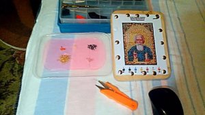 Окончание моей вышивки бисером. Икона "Святой Преподобный Сергий Радонежский" от Русской сказки