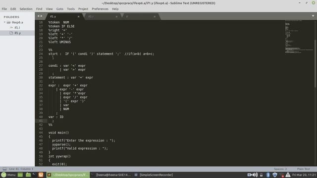 Checking Syntax of if statement using lexical analyzer.