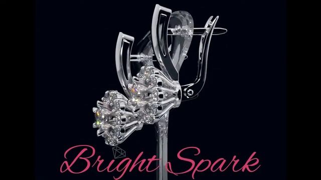Серьги белого золота с оригинальным ореолом Lydia 1,2  карата от Bright Spark