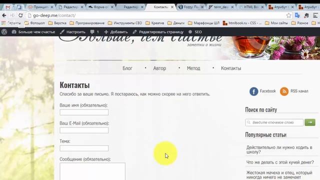 Форма обратной связи wordpress без плагинов