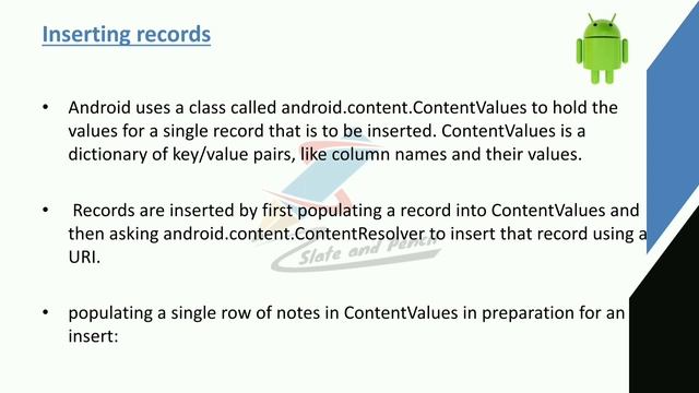 Working with where clause,Insert,update,delete,implementing content|Android programming