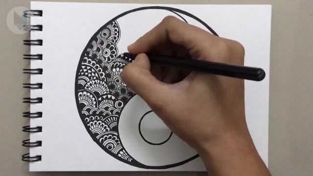 Yin-Yang Mandala Drawing | Easy Mandala Art for Beginners смотреть онлайн