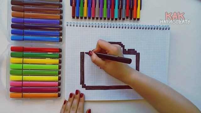 как нарисовать фотоаппарат (рисуем по клеточкам)