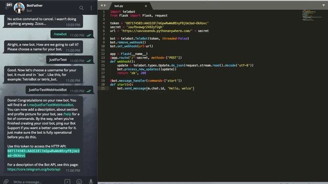 Telegram bot with webhooks | PyTelegramBotAPI(Telebot) + PythonAnywhere