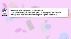 How to exit aptio setup utility in asus laptop?