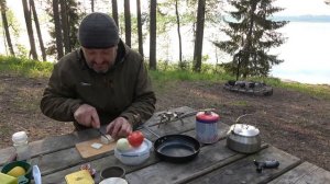 Мотопутешествие на лесное озеро с палаткой(часть 4 )яичница от полковника