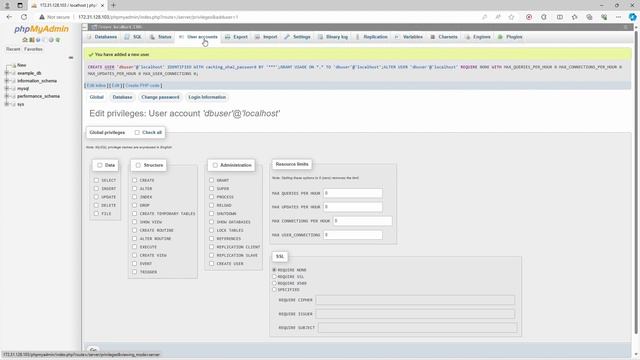 How to create a MySQL user with PhpMyAdmin