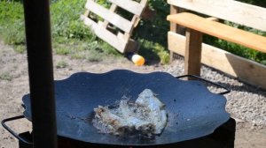 Жарим рыбу и кабачки . Садж , Борона , сковорода из диска .Мужская кухня .(закуска)