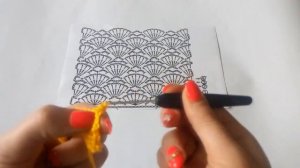 Ажурные вееры крючком Узор крючком №3