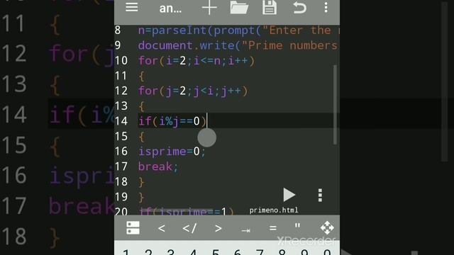 JavaScript Program to Print Prime Numbers Between 1 to N | Prime Numbers from 1 to N  in JavaScript