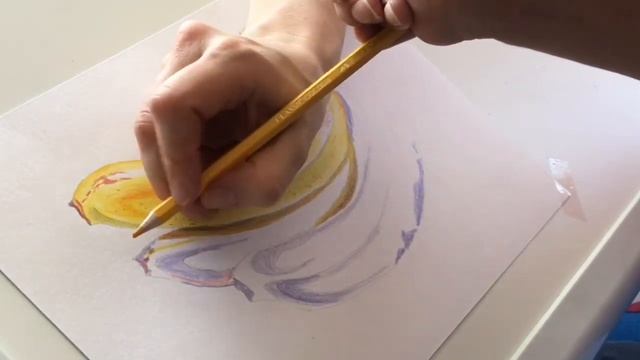 Рисовать Фрукты.Бананы.Пошагово.Цветными карандашами.Drawing bananas.Tutorial.С подростком с дцп.
