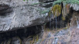 Чегемские водопады в сумерках, съемка с дрона