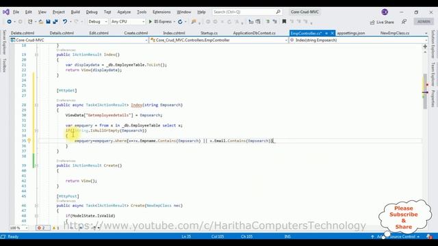 How To Implement Search Functionality In ASP.NET Core MVC Index View VS2019