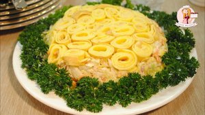 САЛАТ "Анастасия" с КОРЕЙСКОЙ МОРКОВКОЙ и ЯИЧНЫМИ БЛИНЧИКАМИ