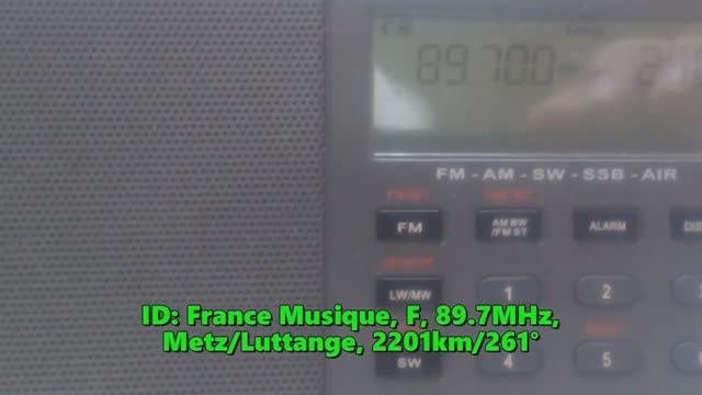 23.05.2021 08:58UTC, [Es], France Musique, Франция, 89.7МГц, 2201км