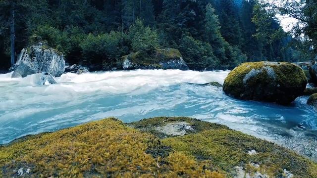 Turquoise River Relaxing Sounds. Nature White Noise For Sleep (10 Hours).