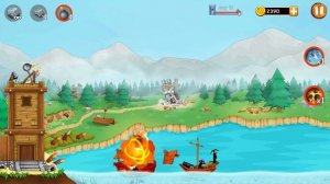 ПЕРВЫЙ БОСС  - Катапульта: Атака пиратов The Catapult:Clash With Pirates Игры для андроид