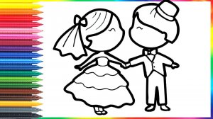 How to draw a bride and groom&Drawing Tutorial Art