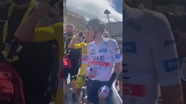 Tadej Pogacar, Rafal Majka y Adam Yates en San Sebastián