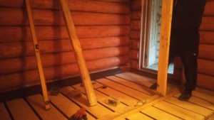 Каркасная перегородка в бане