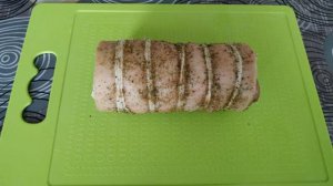 Рулет из сала с куриным филе