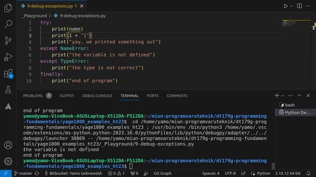 9. Python - Debug Exceptions
