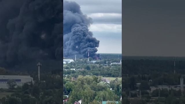 В подмосковном Раменском сильный пожар