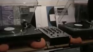 Technics 1210 MK 2 Mixer and Monitor Audio Speakers.wmv