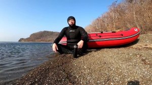Подводная охота во Владивостоке ранней весной.