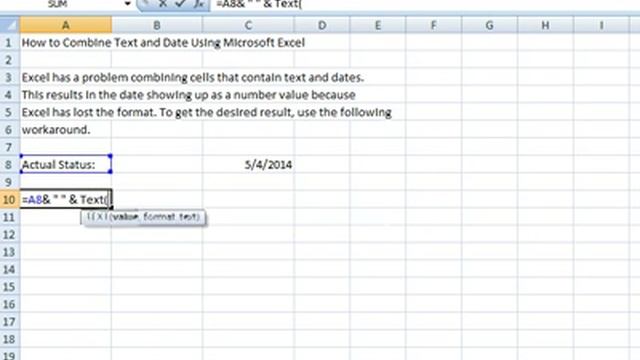 00014 - How To Combine Text And Date Using Microsoft Excel