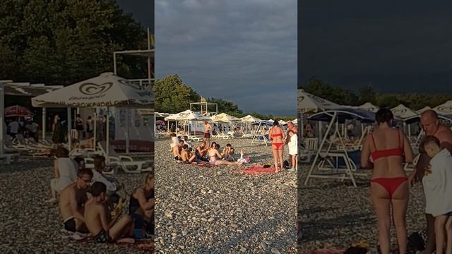 Самое Чистое Черное море Адлер Сочи Пляж Крылья Балтики , рядом река Псоу и граница Абхазии 30.07.2