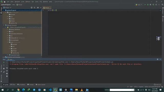 ERROR 2 in PYCHARM смотреть онлайн