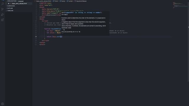 Métodos de Object Keys y Values  | JavaScript